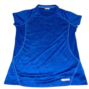 Marmot Athletic Performance Vented Running Hiking Women  XL T‎ Blue Short Sleeve
